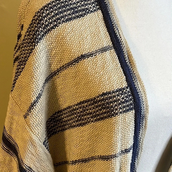 Pure Jill cotton striped blue white open front longline cardigan size medium - Picture 8 of 16